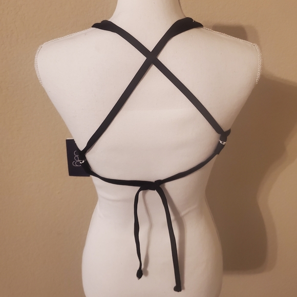 Jag Black Noir High Neck Bra/ Bikini Halter Top Criss-Cross Strap Back S… - Picture 4 of 9